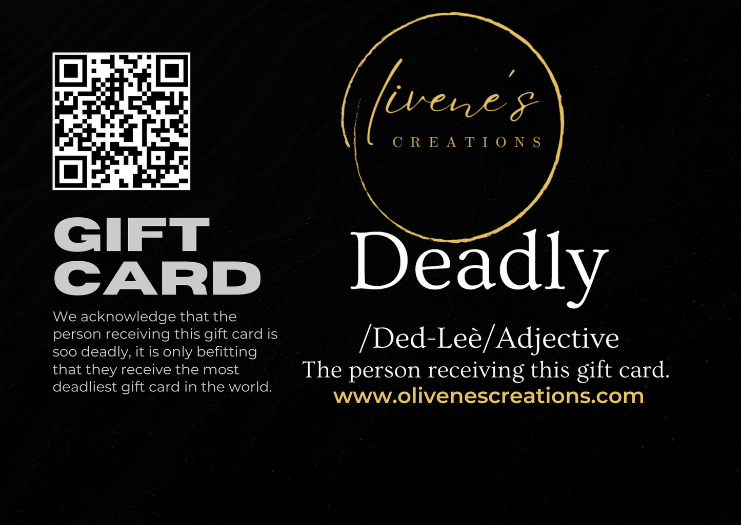 For the Deadly One Gift Card
