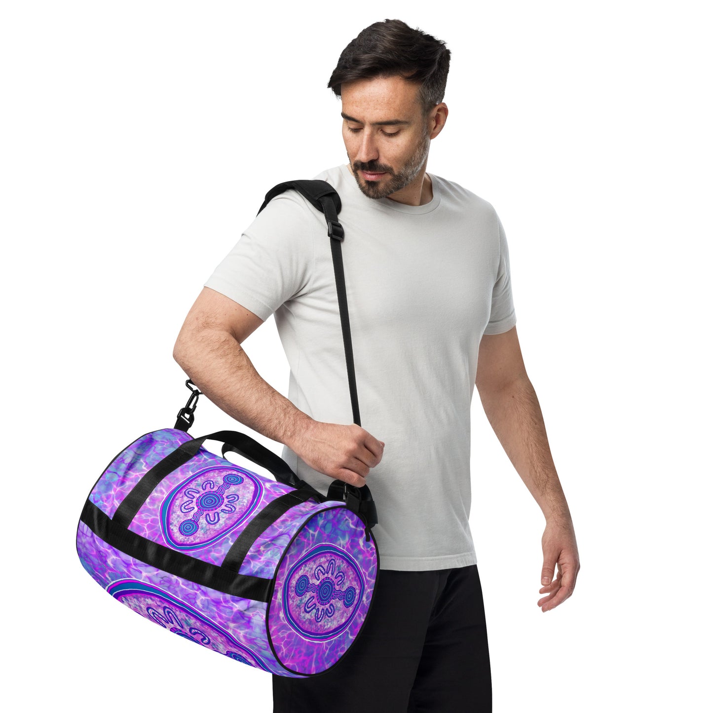 Purple Water Dreaming All-over print gym bag