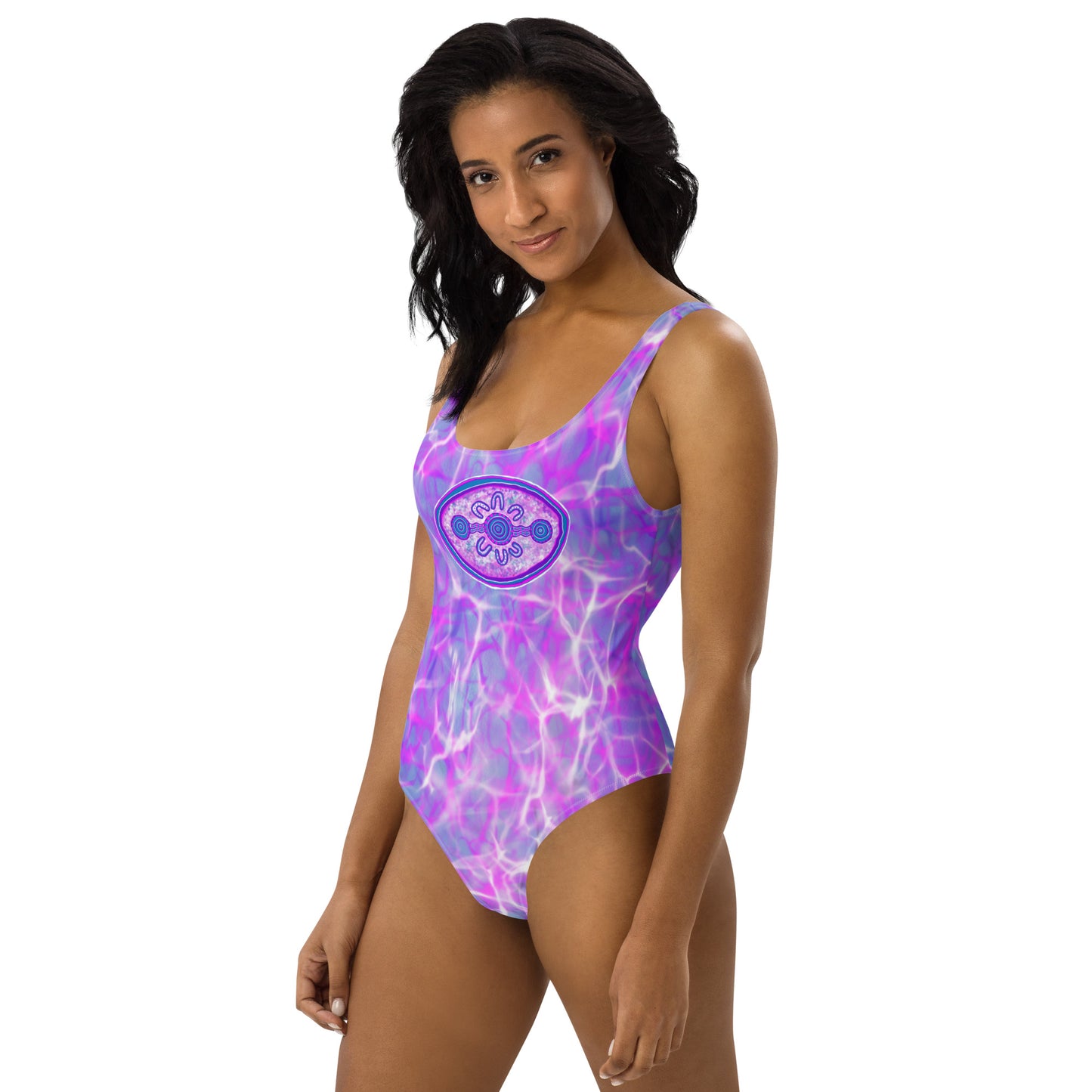 Purple Water One-Piece Swimsuit