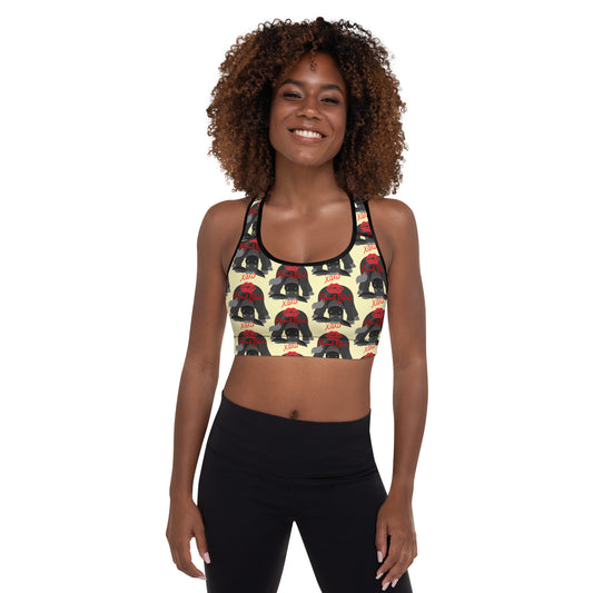 Kiss My Natural Black Donkey Padded Sports Bra