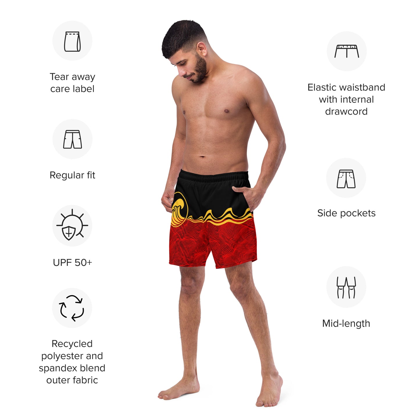 Aboriginal Flag Wave Men's swim shorts