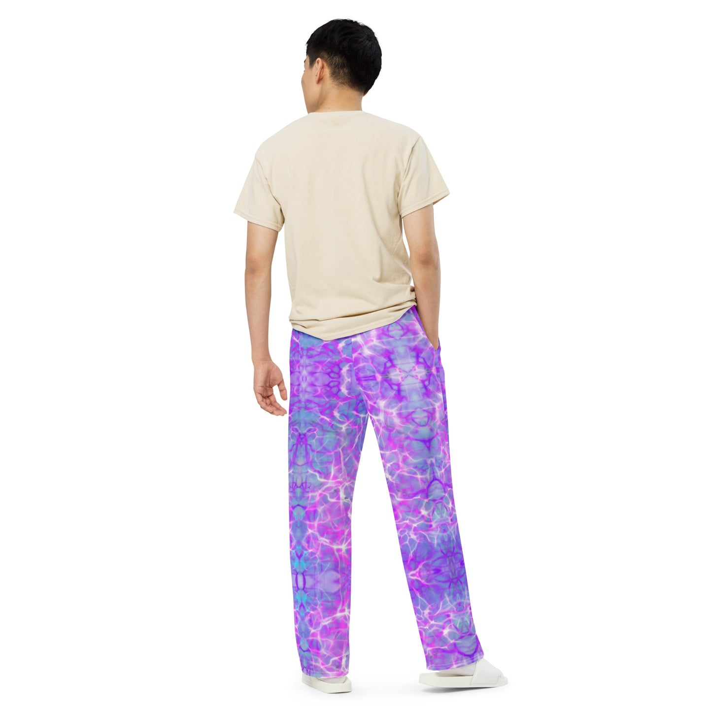 Purple Water Dreaming All-over print unisex wide-leg pants