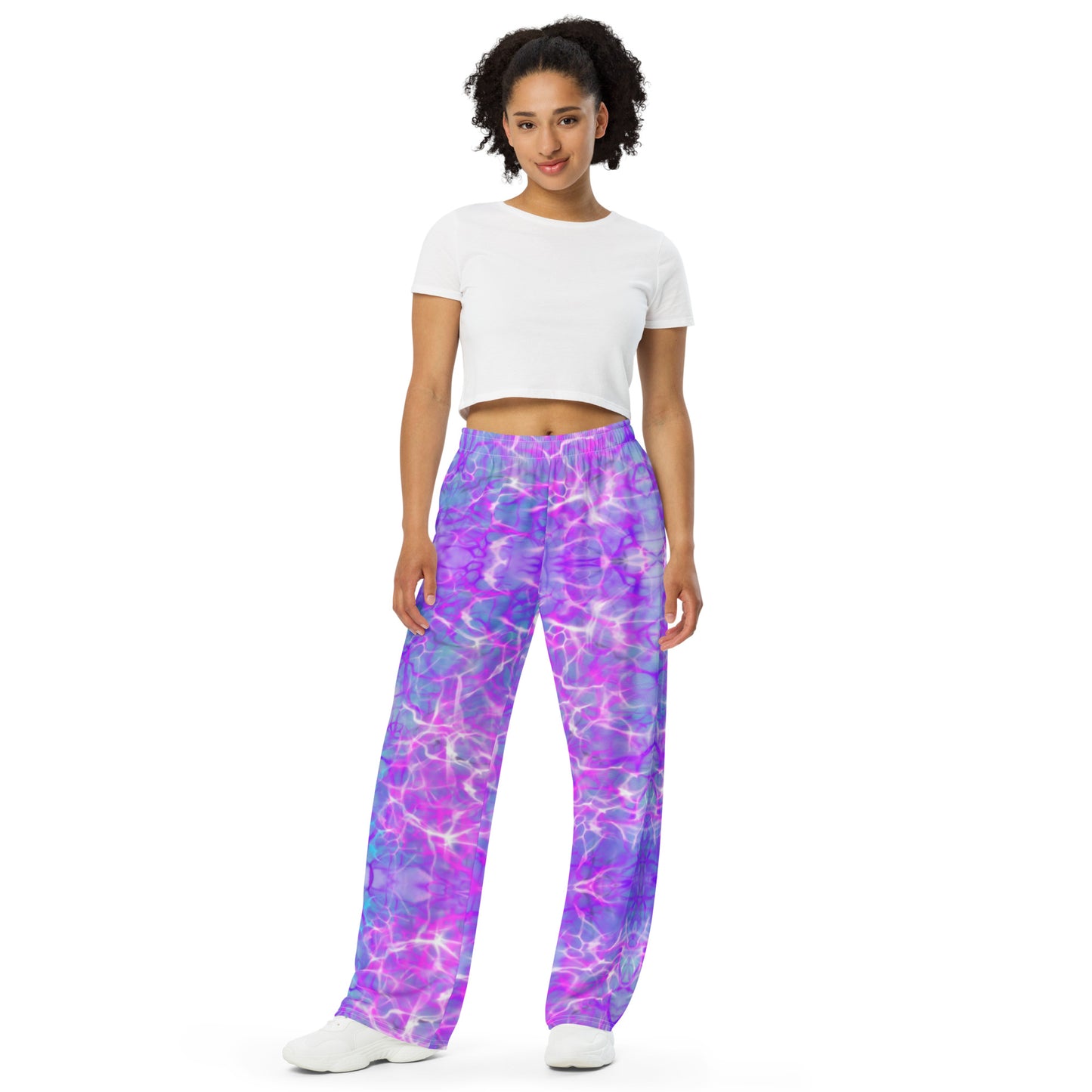 Purple Water Dreaming All-over print unisex wide-leg pants