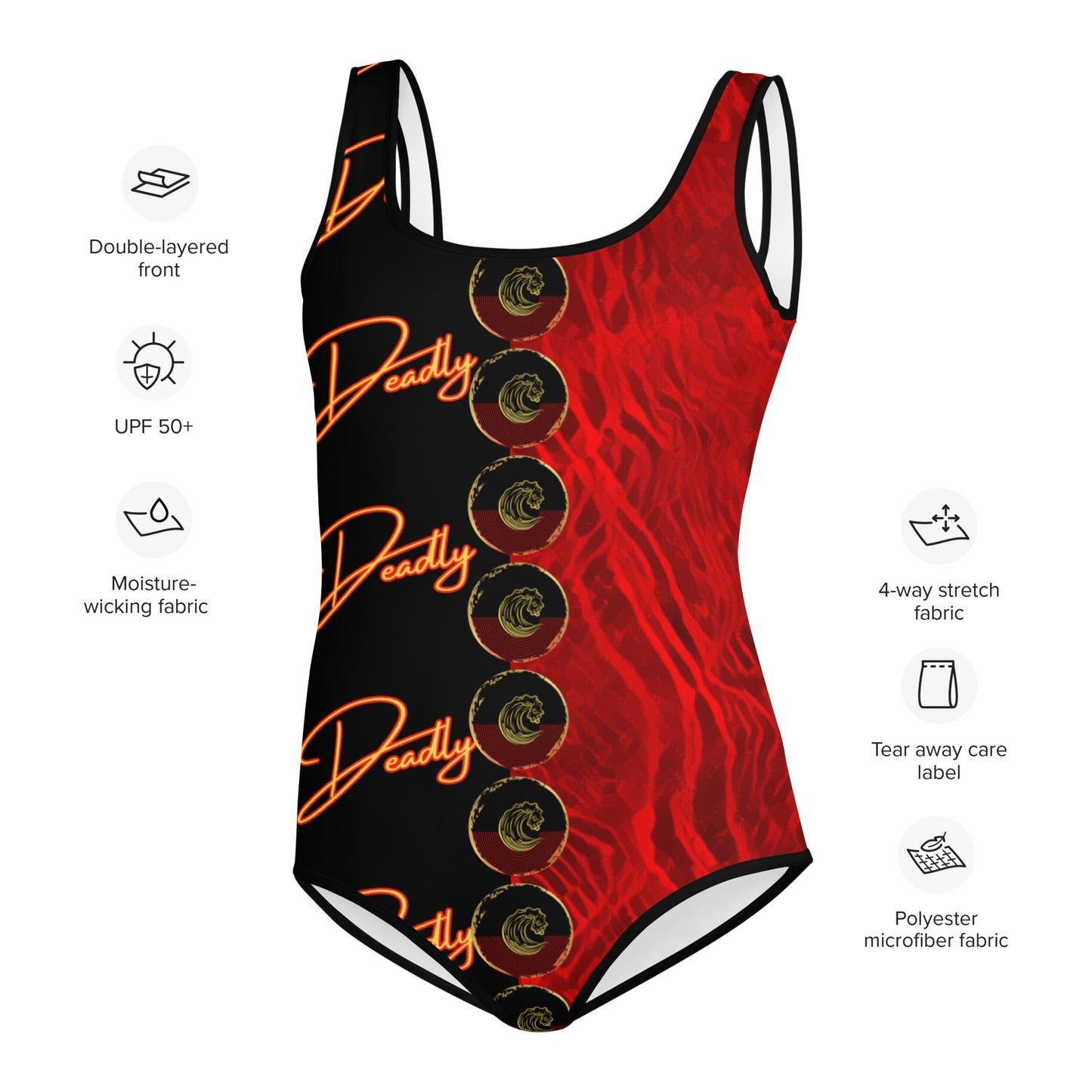 Deadly Wave All-Over Print Youth Swimsuit