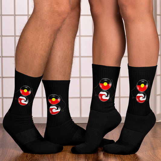 Aboriginal & Maori Flag Socks
