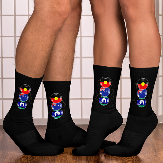 Aboriginal, Torres Strait & Australian Flag Socks