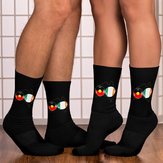 Aboriginal & Irish Flag Socks