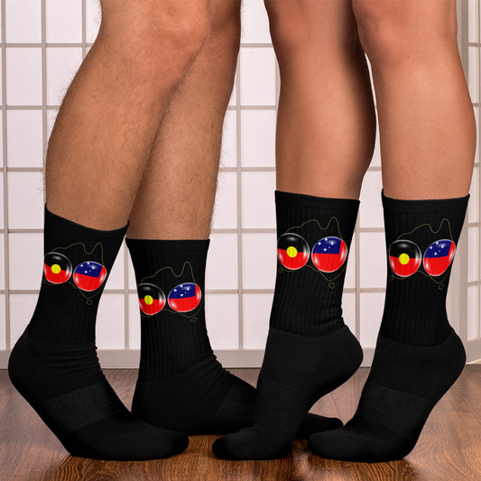 Aboriginal and Samoan flag Socks