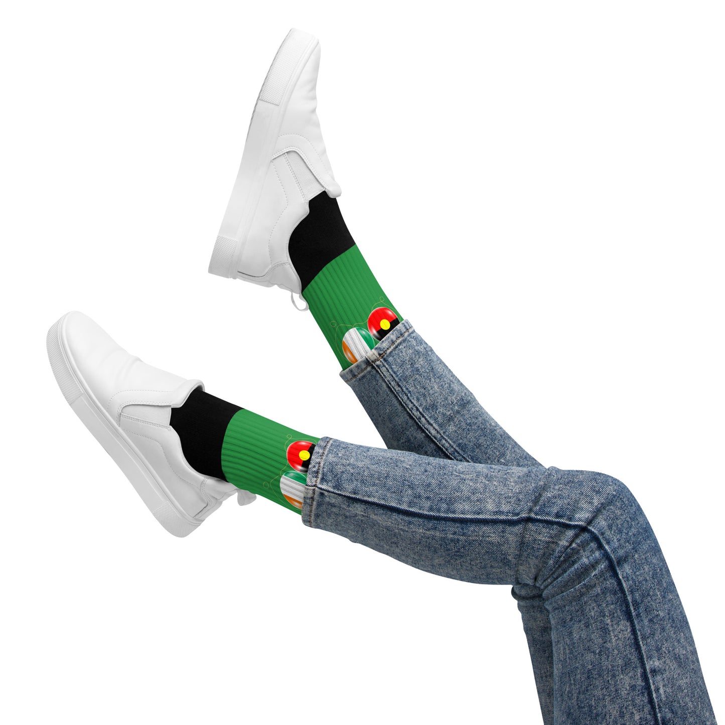 Aboriginal & Irish Flag Socks Saint Patricks Day edition