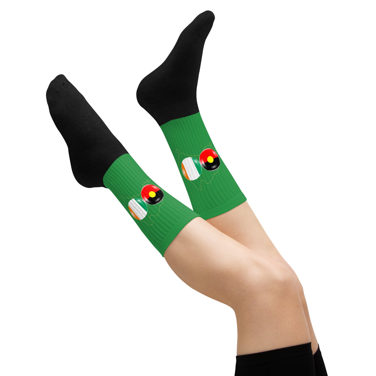 Aboriginal & Irish Flag Socks Saint Patricks Day edition