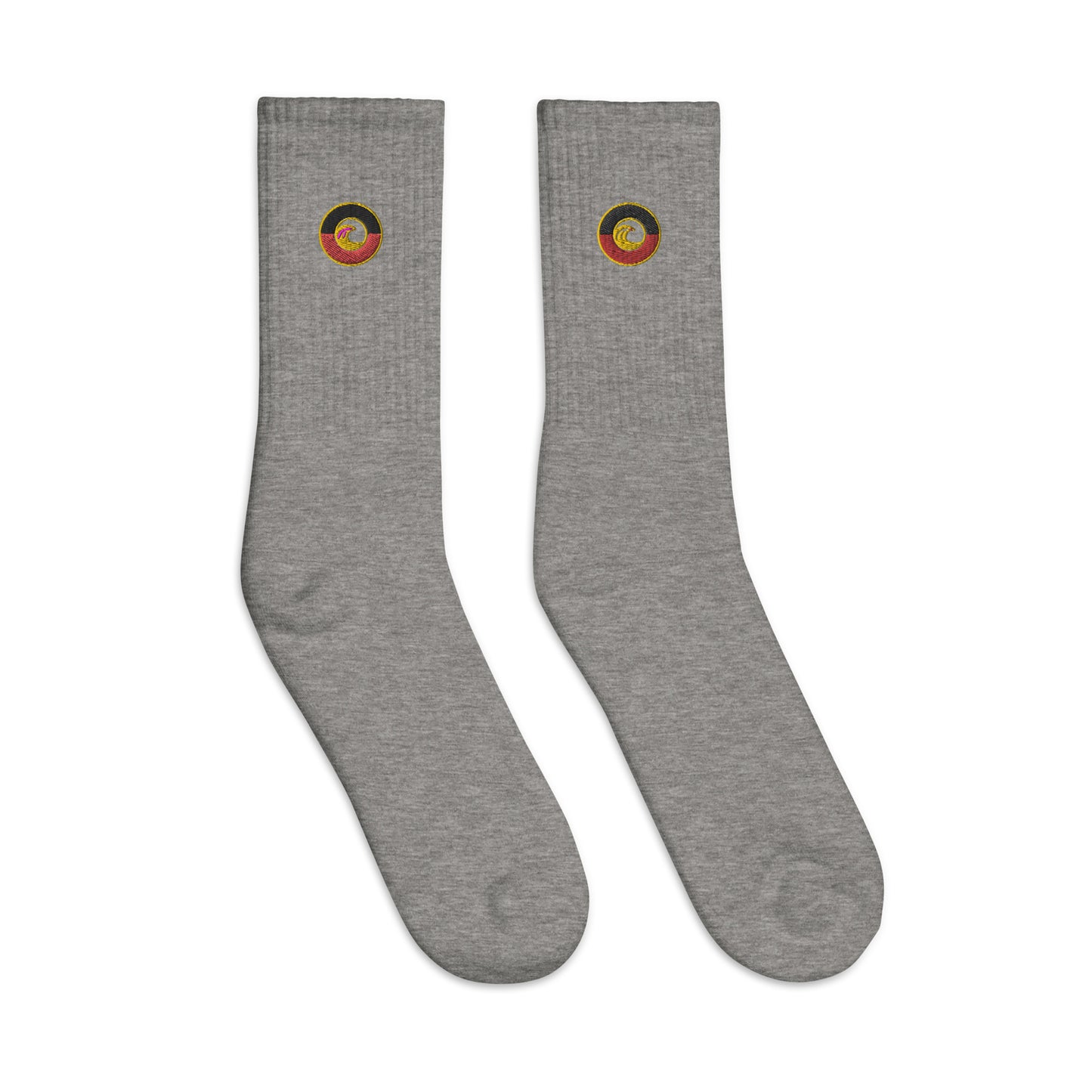 Aboriginal Flag Wave Embroidered socks