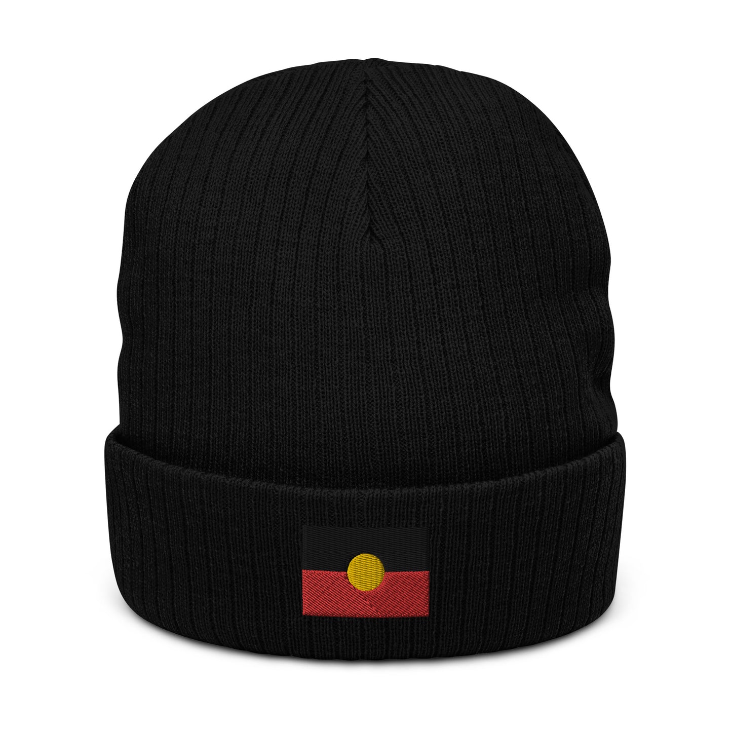 Aboriginal Flag Ribbed knit beanie