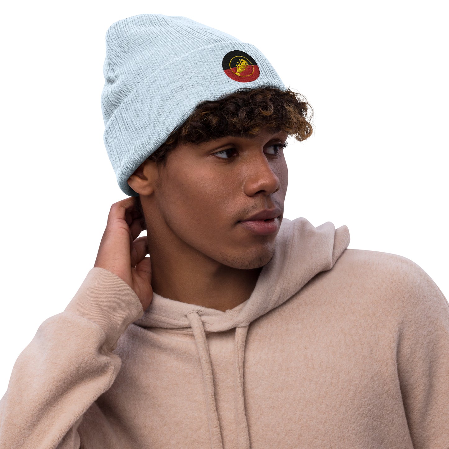 Aboriginal Flag Guitar Ribbed knit beanie