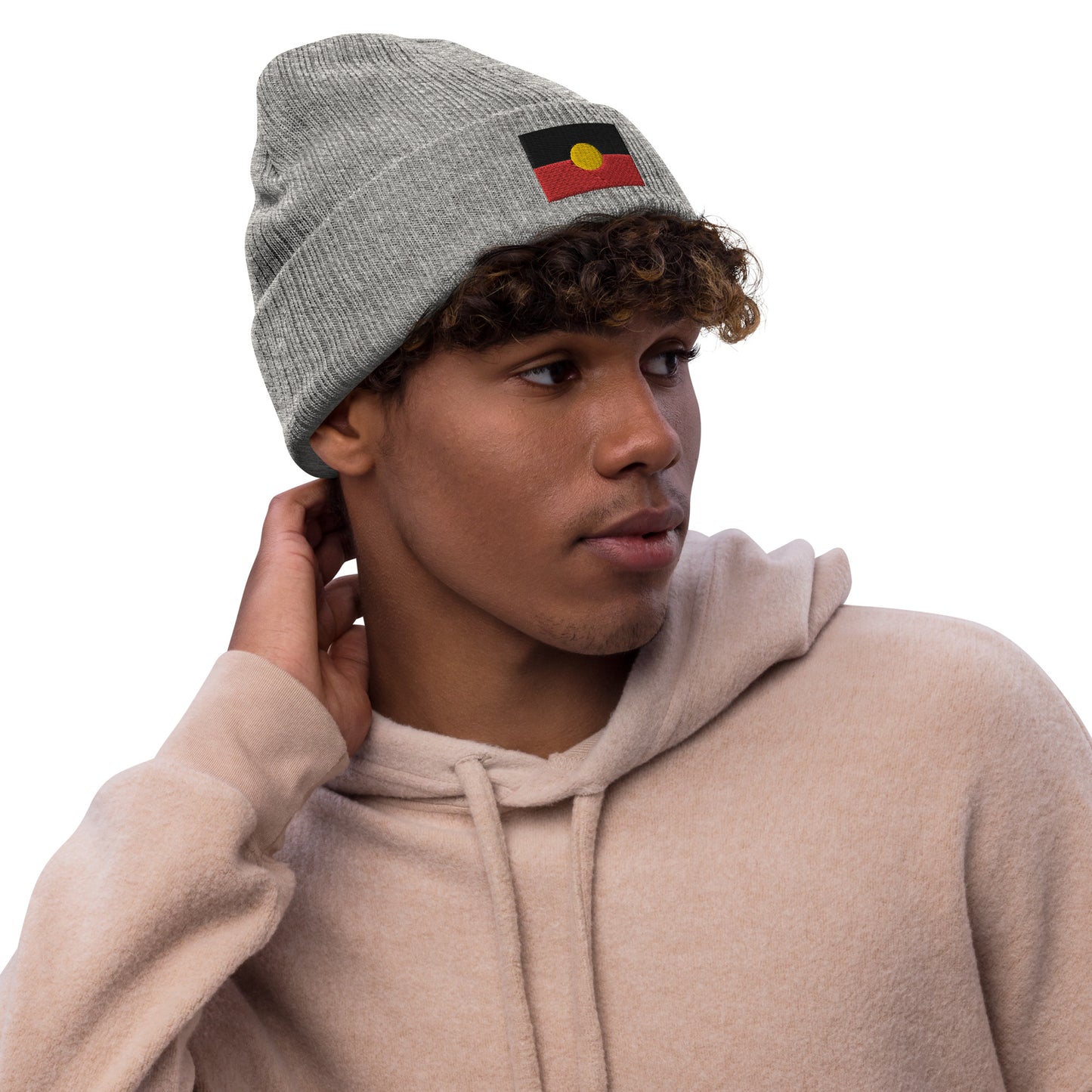 Aboriginal Flag Ribbed knit beanie