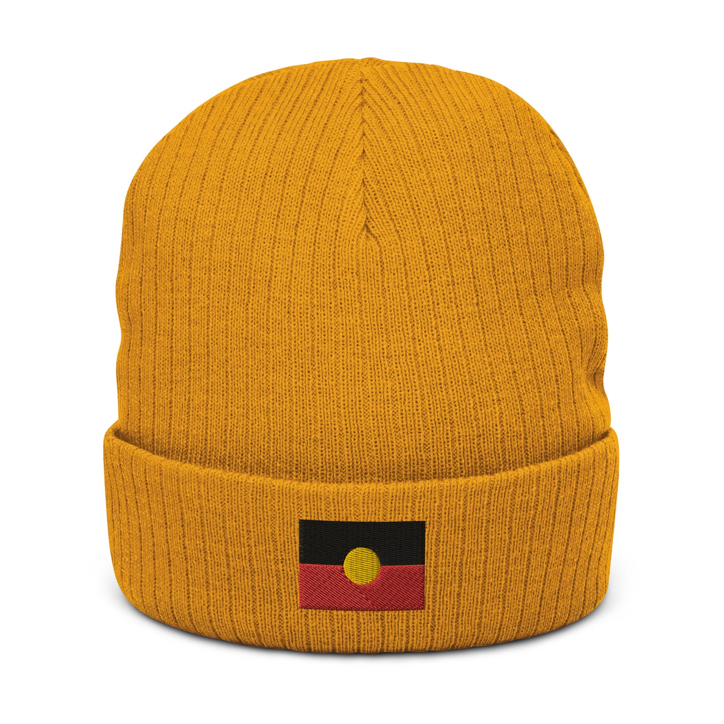 Aboriginal Flag Ribbed knit beanie