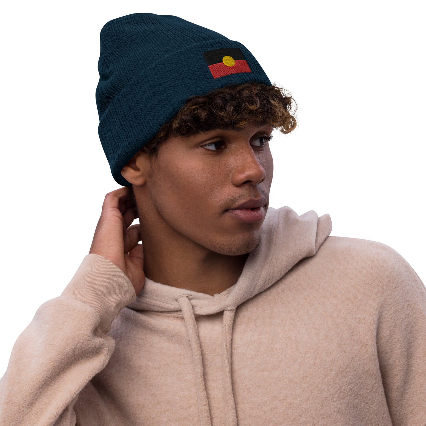 Aboriginal Flag Ribbed knit beanie