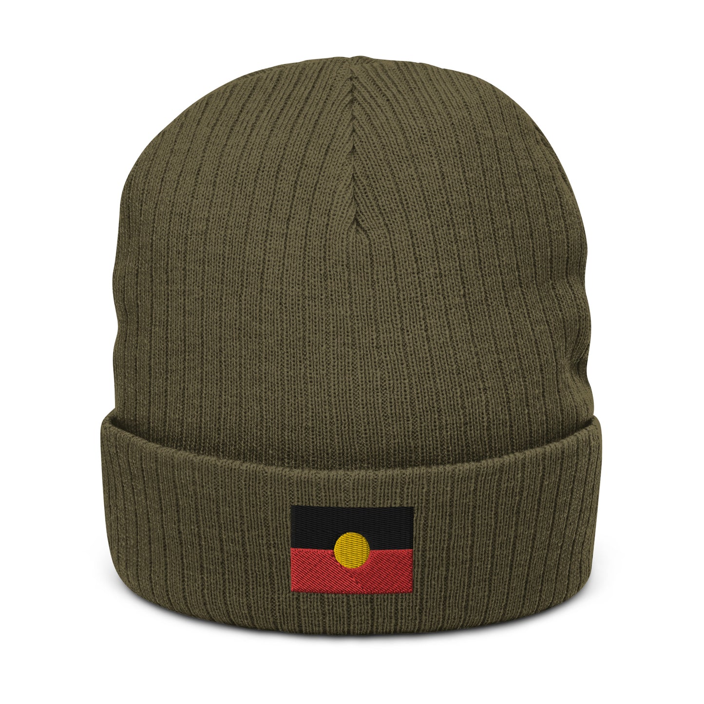 Aboriginal Flag Ribbed knit beanie