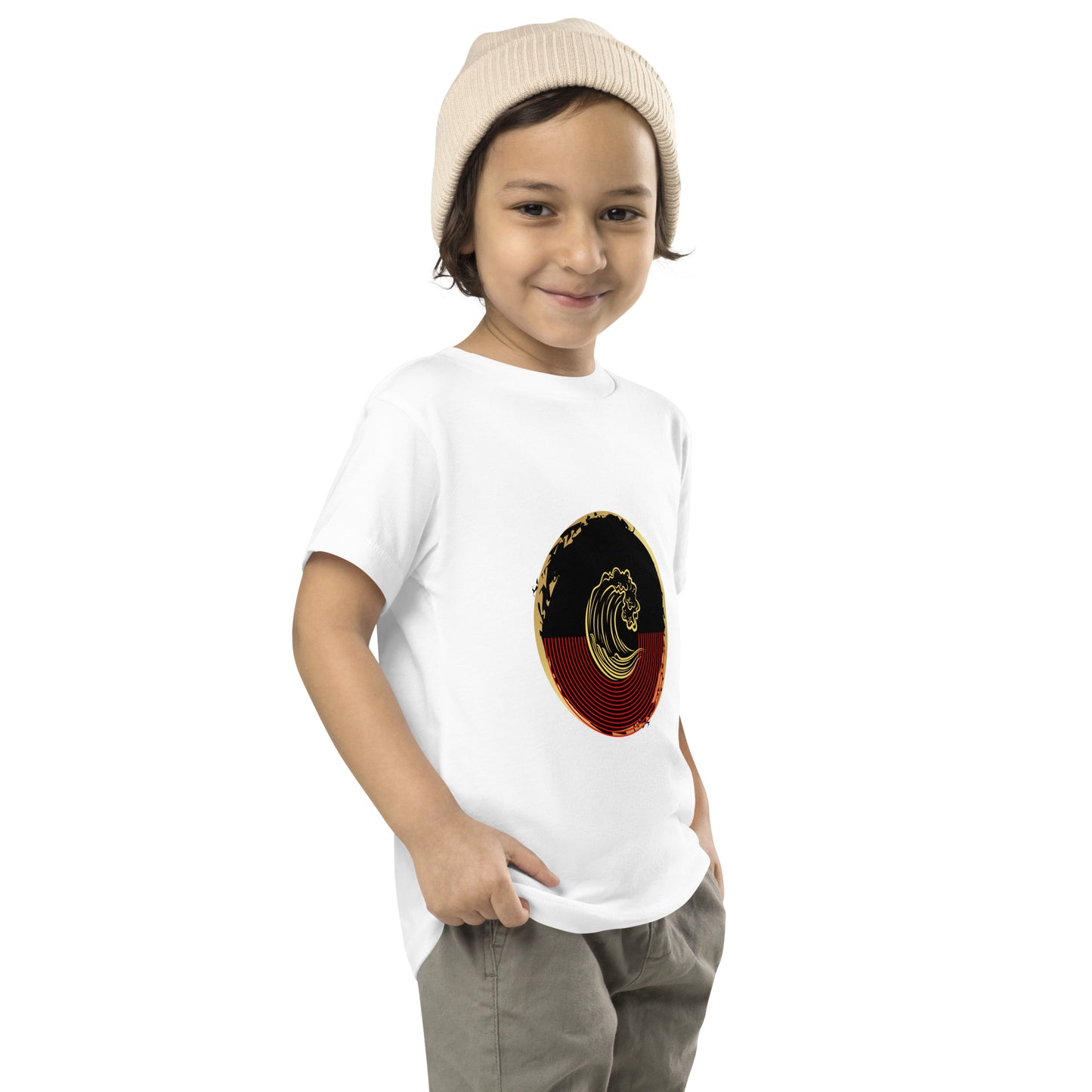 Aboriginal Flag Wave Toddler Short Sleeve Tee