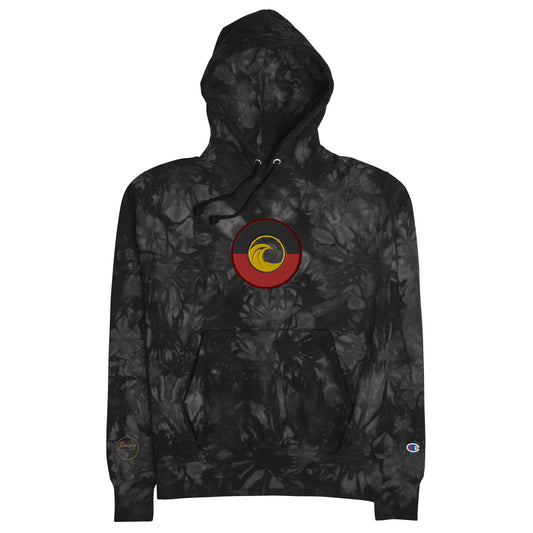 Aboriginal Flag Wave Unisex Champion tie-dye hoodie