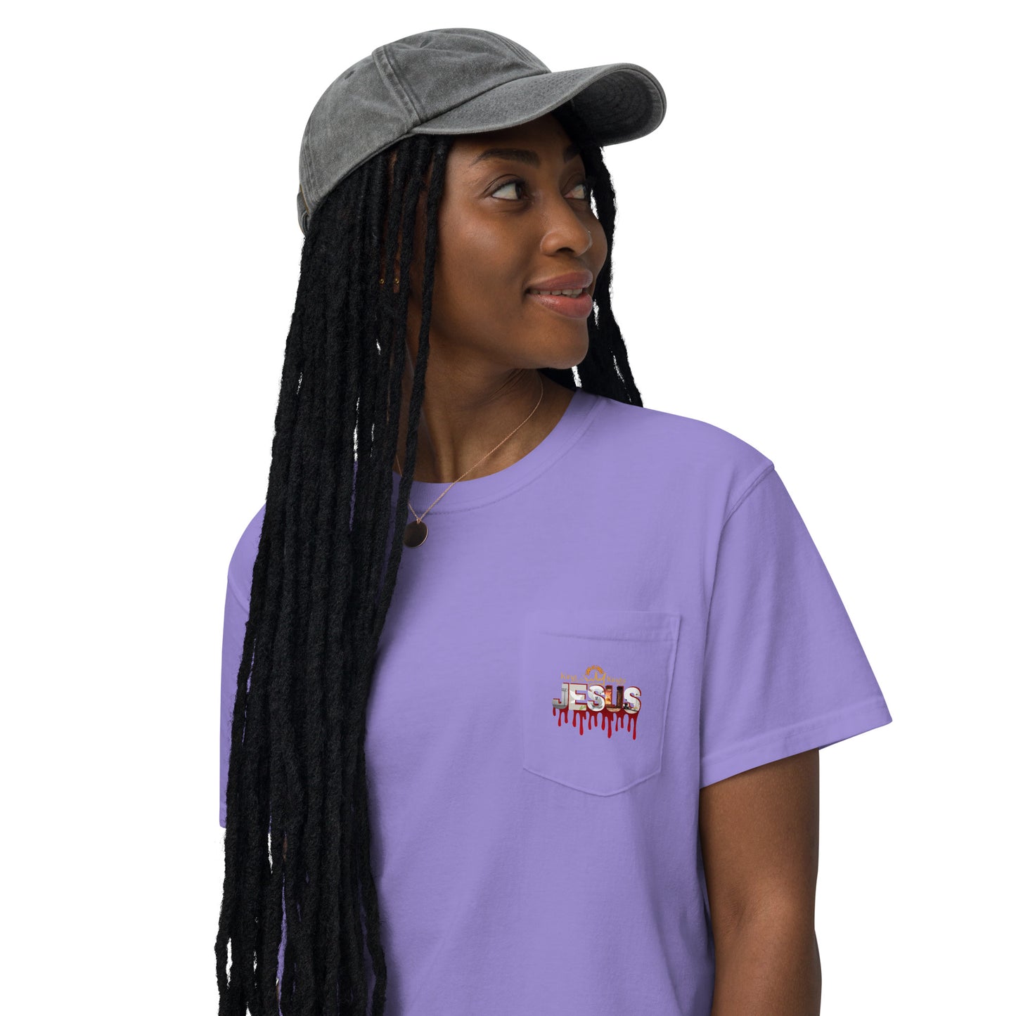 Jesus Saviour King - Unisex garment-dyed pocket t-shirt