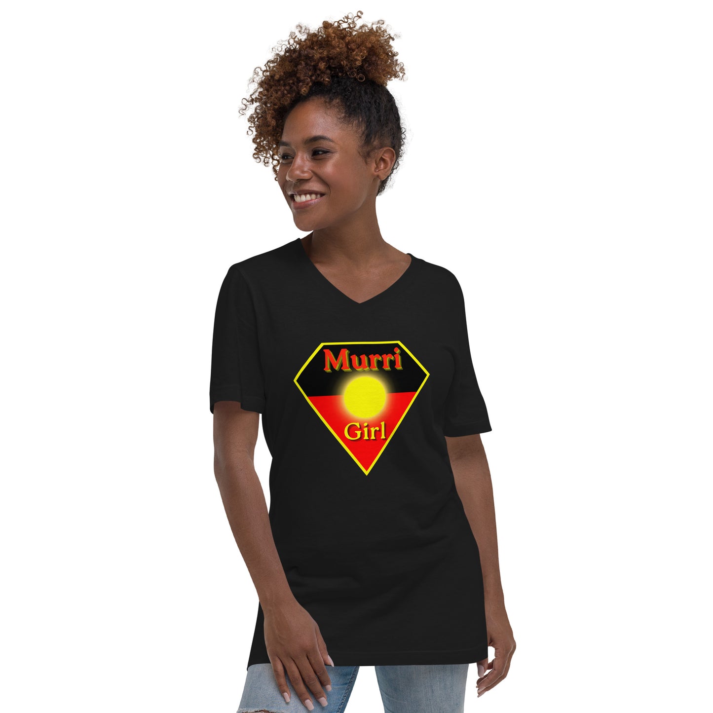 Murri Girl Super Woman V-Neck T-Shirt
